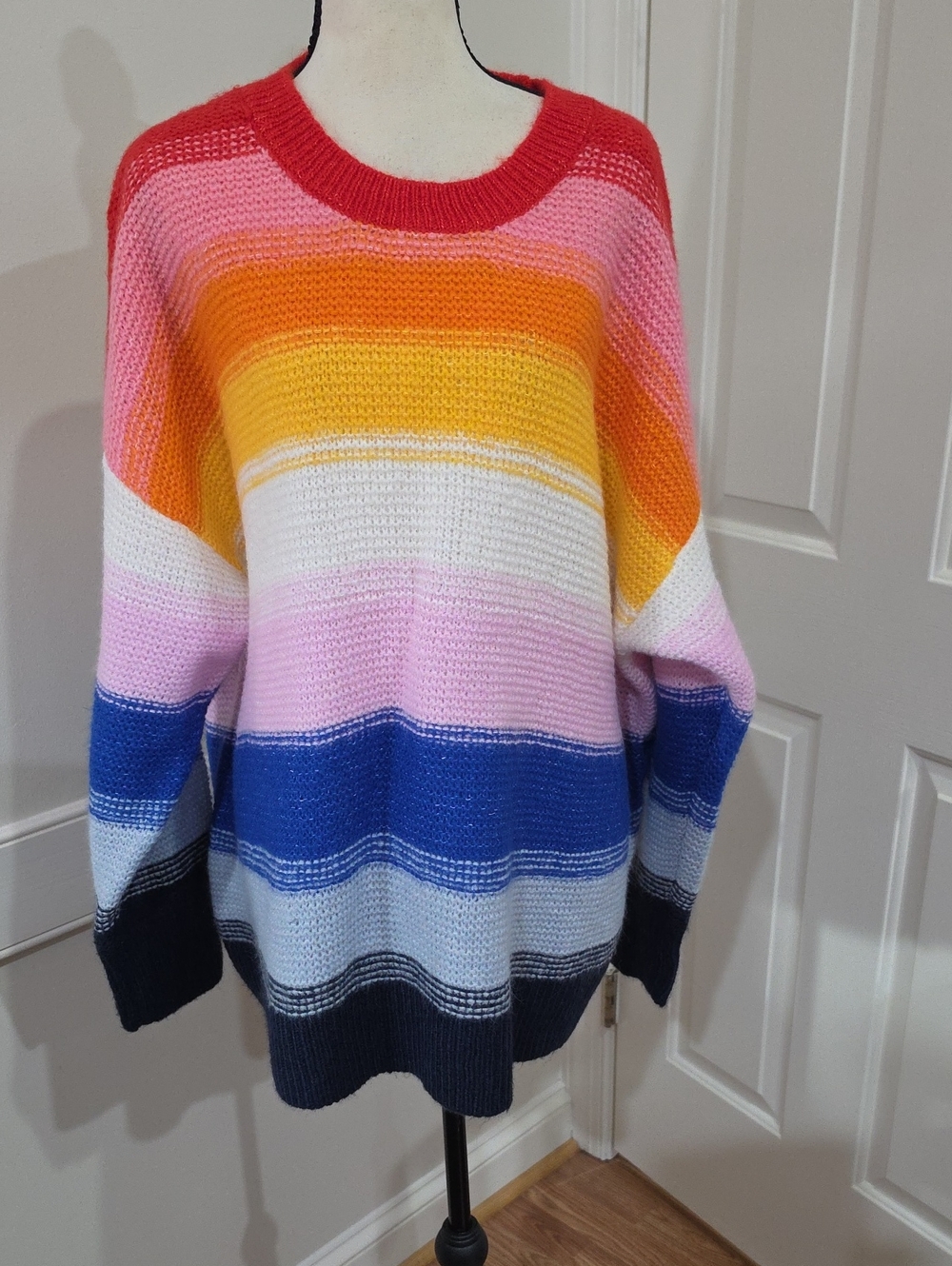 Title:Old Navy Rainbow Striped Chunky Cozy Knit Boxy Pullover Sweater - Size XXL